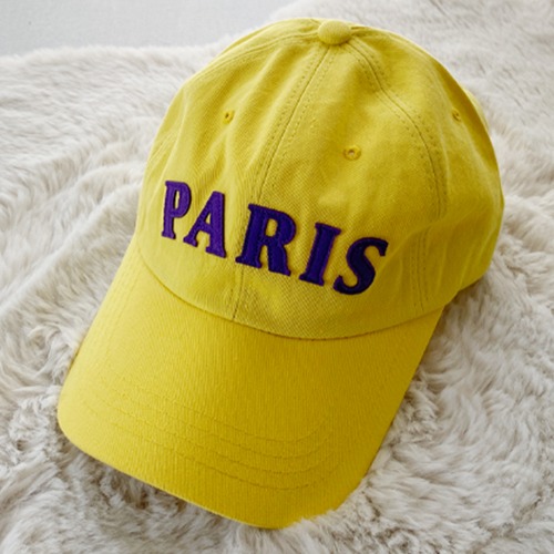 YB320 귀여운 옐로우 파리스 볼캡 야구모자 사이즈조절 되는 남여공용 4계절 모자